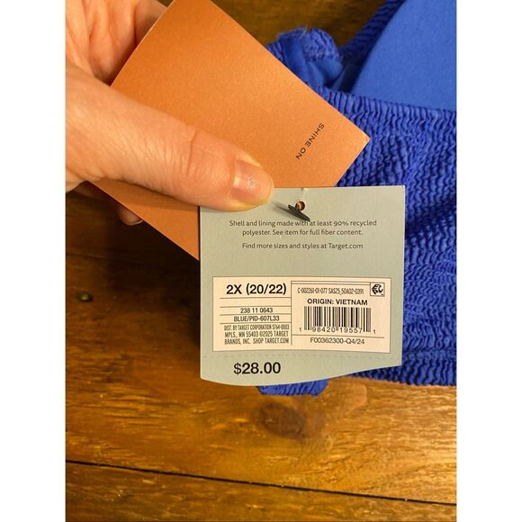 Shade & Shore 2X 20/22 NWT blue bikini set swimwear - Picture 6 of 7